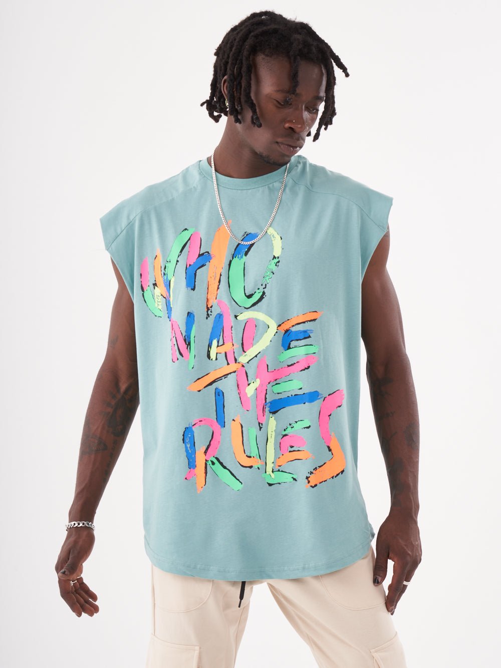 Who made the REBELLION T-SHIRT sleeveless tee?